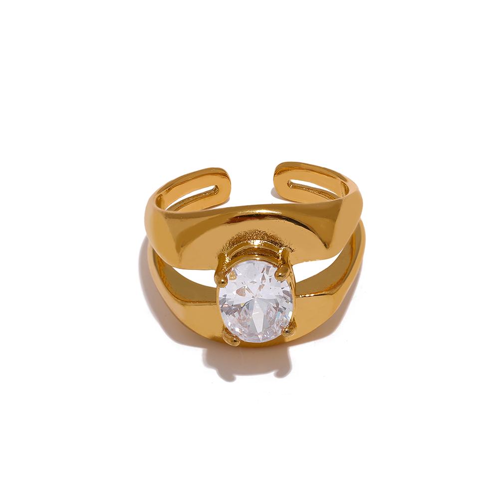 Yhpup Delicate Bling Cubic Zirconia Stainless Steel Wide Geometric Fashion Ring Texture PVD Plated Waterproof Jewelry Gift 7
Yhpup Delicate Bling Cubic Zirconia Stainless Steel Wide Geometric Fashion Ring Texture PVD Plated Waterproof Jewelry Gift 7