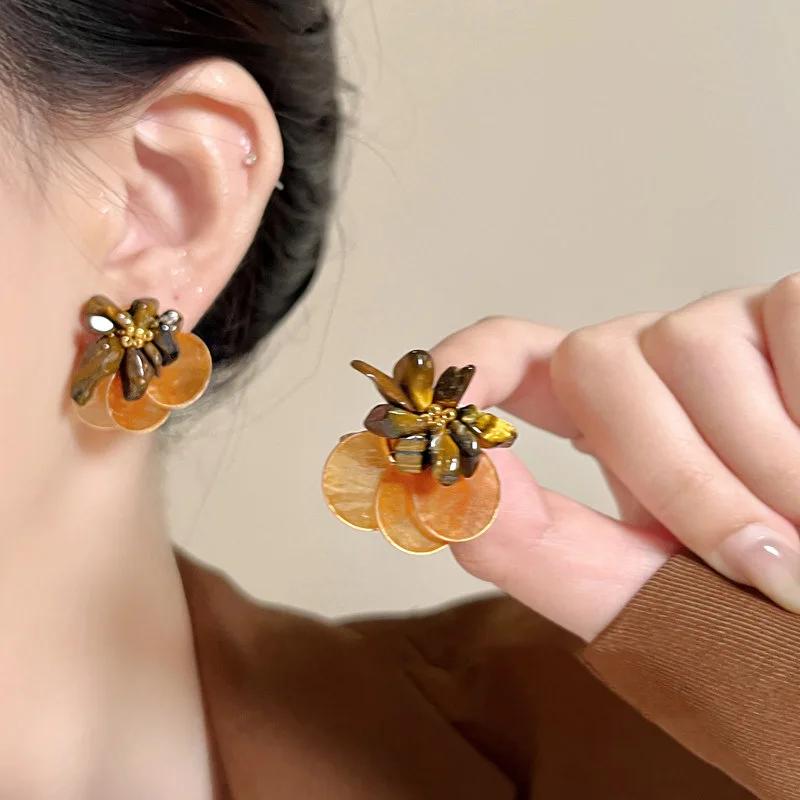 Bright Round Colorful Shell Flower Drop Earrings for Women Girls Vintage Small Stones Beaded Flower Stamens Jewelry Accessories
Bright Round Colorful Shell Flower Drop Earrings for Women Girls Vintage Small Stones Beaded Flower Stamens Jewelry Accessories