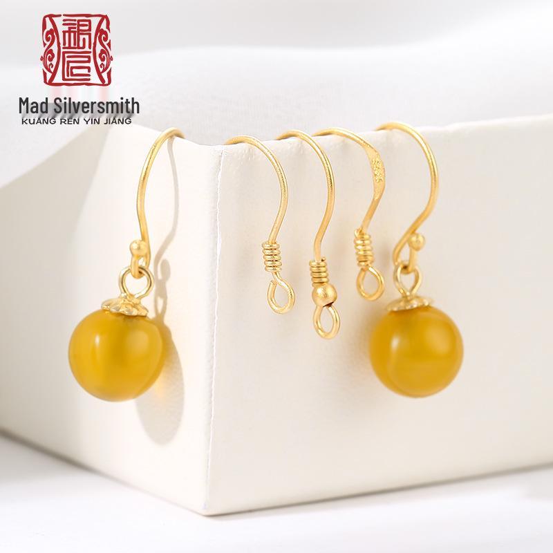 925 Sterling Silver Dangle Earrings with Gold Sand Finish, Handmade Ear Jewelry Hooks 925 Sterling Silver
925 Sterling Silver Dangle Earrings with Gold Sand Finish, Handmade Ear Jewelry Hooks 925 Sterling Silver