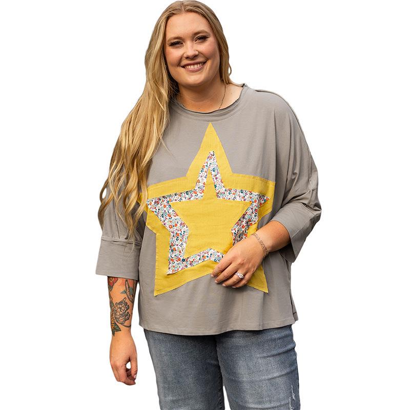 2025 Spring Vintage Plus Size Women s Star Patch Retro Pullover T-shirt XL
2025 Spring Vintage Plus Size Women s Star Patch Retro Pullover T-shirt XL