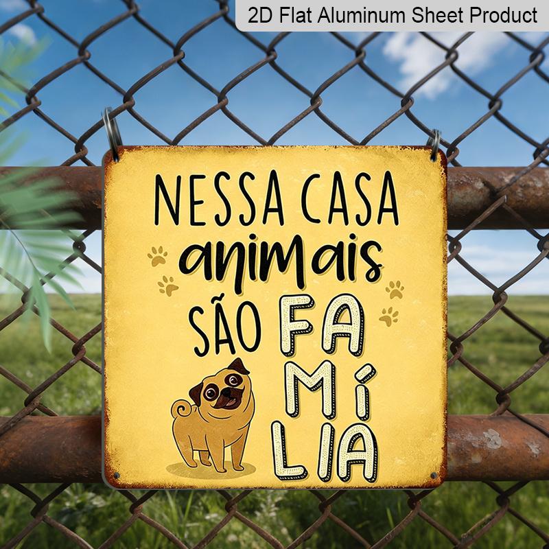2D Flat, 1pc Vintage Metal Dog-Themed Wall Sign - Cute Puppy & Animals Are Family Retro Aluminium Plaque, Pet Lover Gift Suitable for Living Room 20*20cm
2D Flat, 1pc Vintage Metal Dog-Themed Wall Sign - Cute Puppy & Animals Are Family Retro Aluminium Plaque, Pet Lover Gift Suitable for Living Room 20*20cm