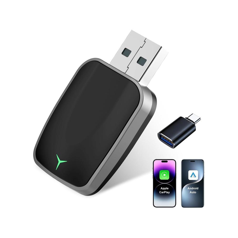 Wireless CarPlay Adapter for iPhone Plug and Play CarPlay Dongle Converts Wired CarPlay to Wireless Fast Auto-Connect Low Latency USB-A and USB-C Com
Wireless CarPlay Adapter for iPhone Plug and Play CarPlay Dongle Converts Wired CarPlay to Wireless Fast Auto-Connect Low Latency USB-A and USB-C Com