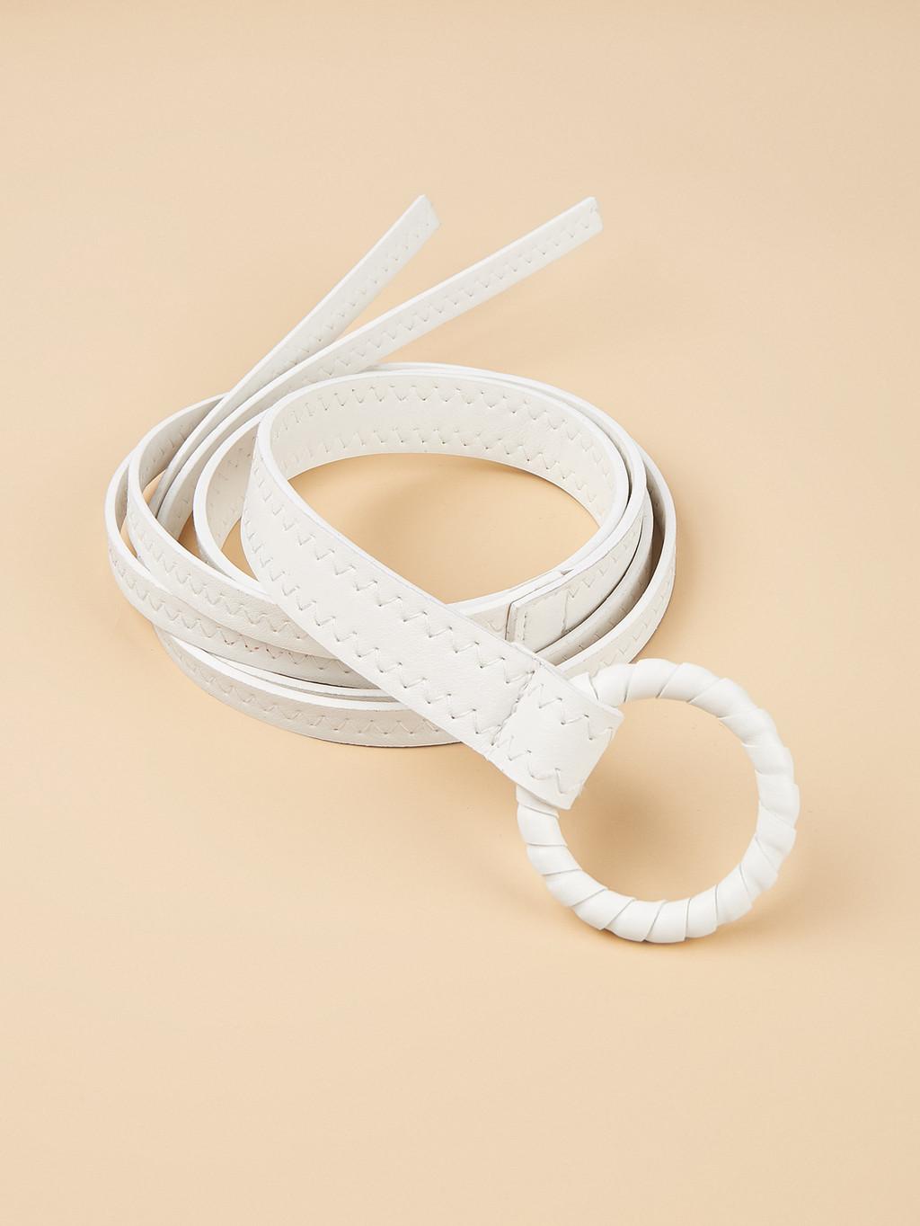 Fashion Solid Color Round Buckle Decoration Women Casual Belt For Daily Wear білий
Fashion Solid Color Round Buckle Decoration Women Casual Belt For Daily Wear білий