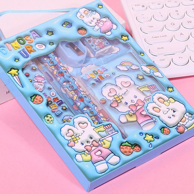 6Pcs Cartoon Stationery Set Cute Pencil Sharpener Eraser Ruler Notebook Set Gift For Kids Kawaii School Office Writing Supplies as the picture
6Pcs Cartoon Stationery Set Cute Pencil Sharpener Eraser Ruler Notebook Set Gift For Kids Kawaii School Office Writing Supplies as the picture