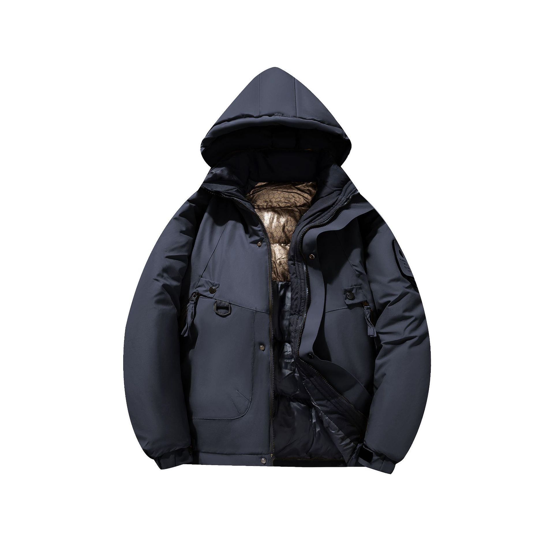 Winter new graphene men s autumn and winter piled thickened cotton clothes, windproof and waterproof mountain climbing loose S чорний
Winter new graphene men s autumn and winter piled thickened cotton clothes, windproof and waterproof mountain climbing loose S чорний