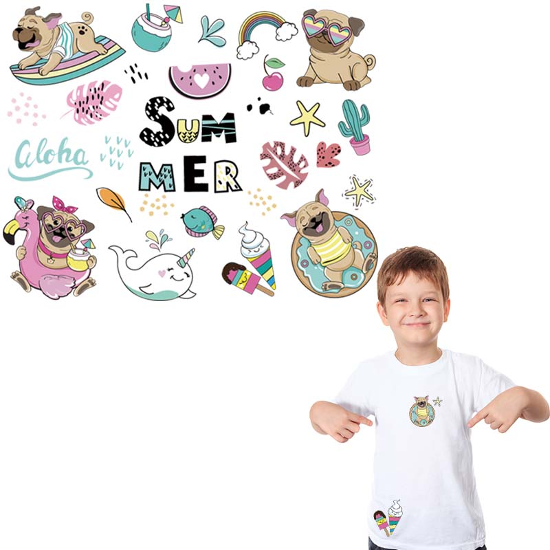 Летние наклейки на ткани Hot Tear DIY новый дизайн футболки платья термопереводная гладильная передача милая собака
Летние наклейки на ткани Hot Tear DIY новый дизайн футболки платья термопереводная гладильная передача милая собака