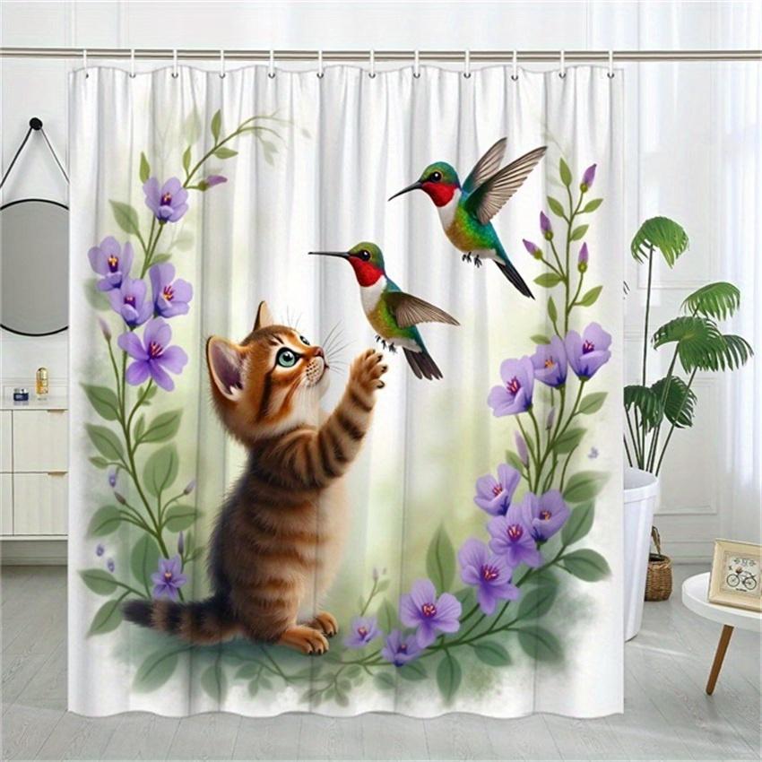 1pc Tabby Kitten Shower Curtain - Hummingbirds & Lavender, Watercolor Style, Dreamy Bathroom Decor W90XH180cm
1pc Tabby Kitten Shower Curtain - Hummingbirds & Lavender, Watercolor Style, Dreamy Bathroom Decor W90XH180cm