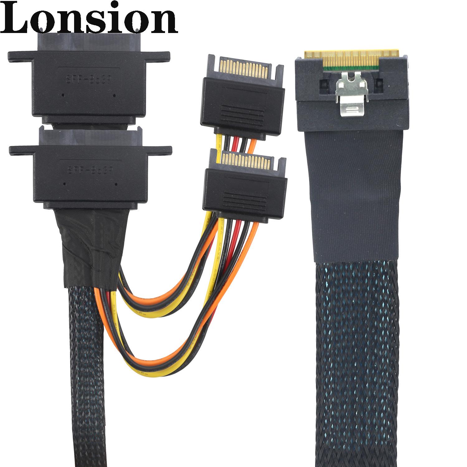 PCIE SlimSAS Anti-Misinsertion SFF-8654 8i to SFF-8639 U.2+15P with Dual Side Screw Holes 0.5m чорний
PCIE SlimSAS Anti-Misinsertion SFF-8654 8i to SFF-8639 U.2+15P with Dual Side Screw Holes 0.5m чорний