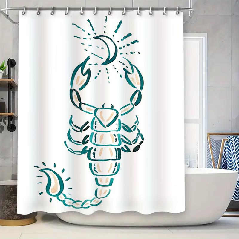 Charming Blue Crayon Style Scorpion Shower Curtain Waterproof Decorative Bathroom Liner White Background with Teal Accents for M 90x180cm
Charming Blue Crayon Style Scorpion Shower Curtain Waterproof Decorative Bathroom Liner White Background with Teal Accents for M 90x180cm