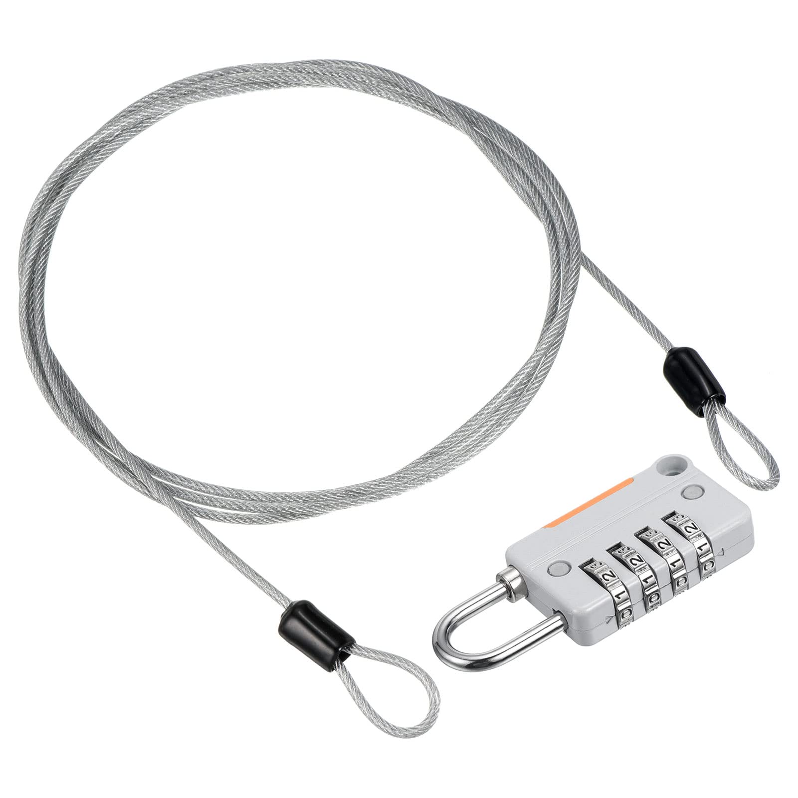 PATIKIL Security Steel Cable with 4 Digit Combination Lock Coated Safety Wire Rope Double Loop Padlock for Outdoor Travel Luggage Gray 1.5M
PATIKIL Security Steel Cable with 4 Digit Combination Lock Coated Safety Wire Rope Double Loop Padlock for Outdoor Travel Luggage Gray 1.5M