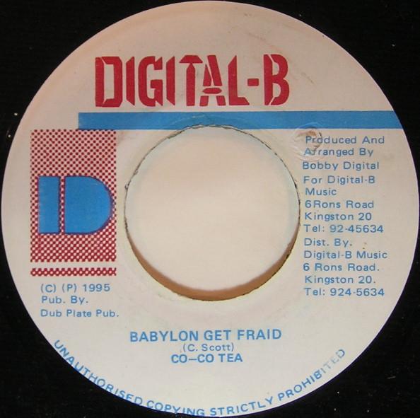 7inch Record COCOA TEA - Babylon Get Fraid NONE Digital-B 1995 Jamaica Reggae, Ska & Dub Used
7inch Record COCOA TEA - Babylon Get Fraid NONE Digital-B 1995 Jamaica Reggae, Ska & Dub Used