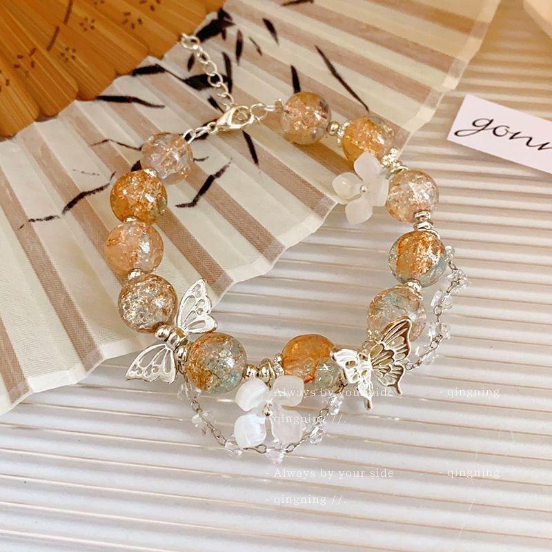 Браслет персикового цвета со стразами и бабочкой One Size
Браслет персикового цвета со стразами и бабочкой One Size