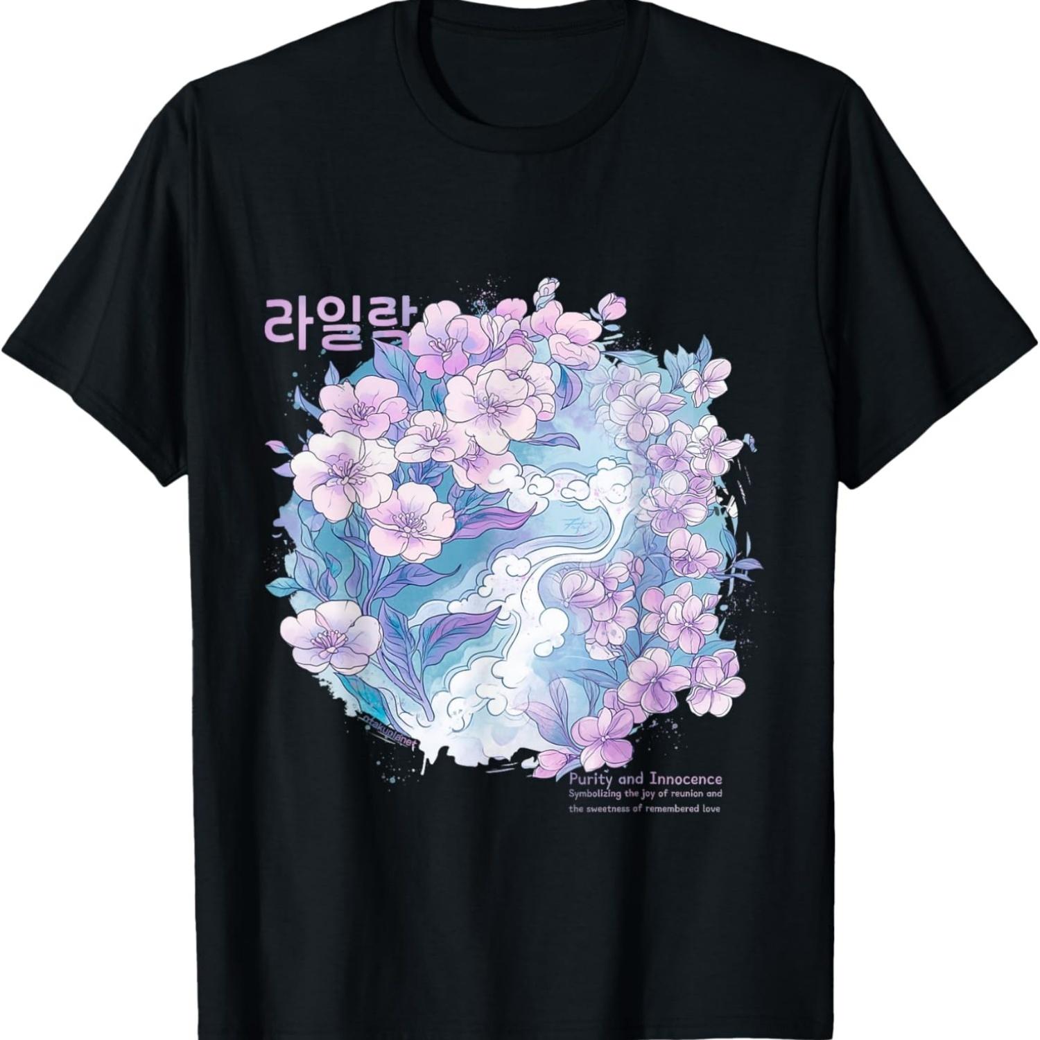 Корейская сирень в эстетичном гранж-ретро K-pop цветочном T-shirt S чёрный
Корейская сирень в эстетичном гранж-ретро K-pop цветочном T-shirt S чёрный