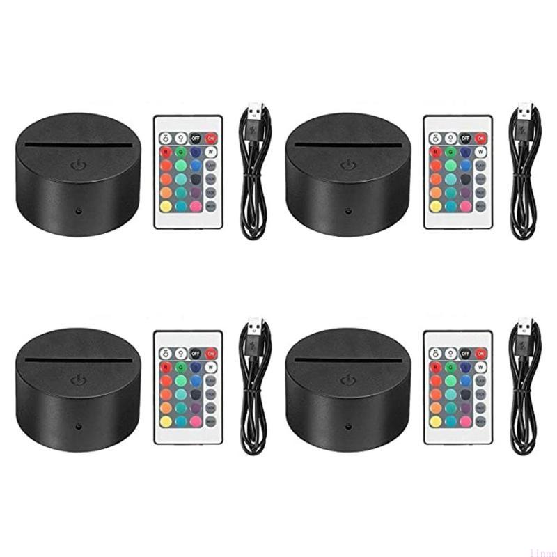 4 Night LED Light Lamp Base Remote Control USB Cable Adjustable 7 Colors Lights чорний
4 Night LED Light Lamp Base Remote Control USB Cable Adjustable 7 Colors Lights чорний