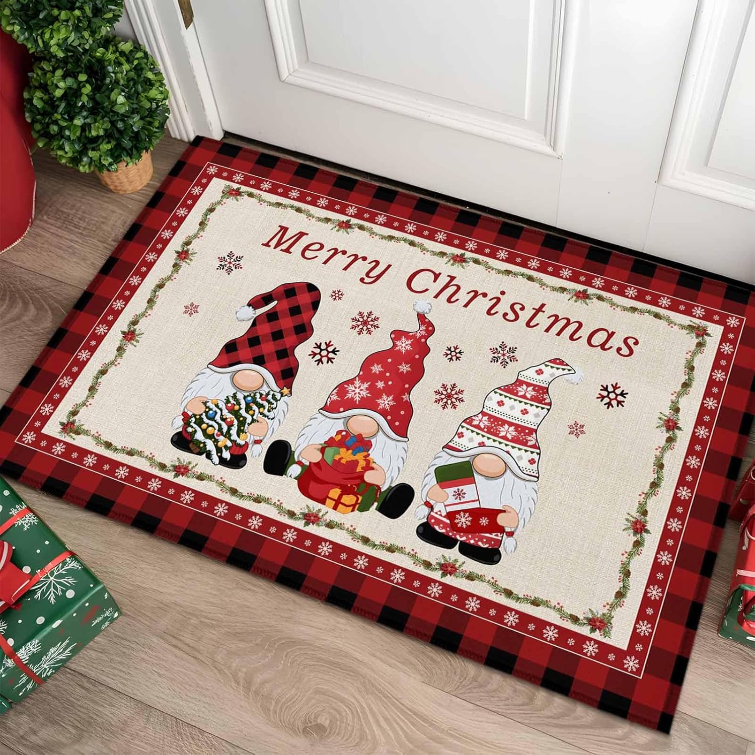 VIKAMA Christmas Dwarf Door Mat Front Door Anti-Slip Entrance Carpet Kitchen Bedroom Floor Mat Holiday Home Decoration 40x60cm 16x24inch
VIKAMA Christmas Dwarf Door Mat Front Door Anti-Slip Entrance Carpet Kitchen Bedroom Floor Mat Holiday Home Decoration 40x60cm 16x24inch