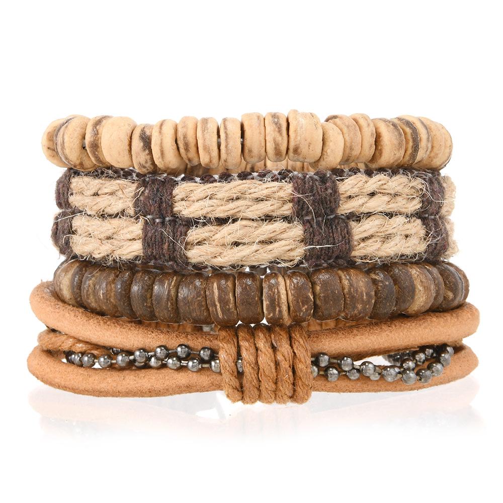 Minimalist Retro DIY Bracelet Set: European & American Style with Woven Leather, Coconut Shell, Hemp Rope, & Genuine Leather for Men
Minimalist Retro DIY Bracelet Set: European & American Style with Woven Leather, Coconut Shell, Hemp Rope, & Genuine Leather for Men