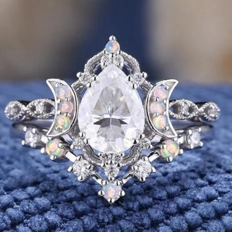 European and American new fashionable moonstone embellishment versatile waterdrop zircon star moon double-layer women s ring 7&Silver Plated белый
European and American new fashionable moonstone embellishment versatile waterdrop zircon star moon double-layer women s ring 7&Silver Plated белый