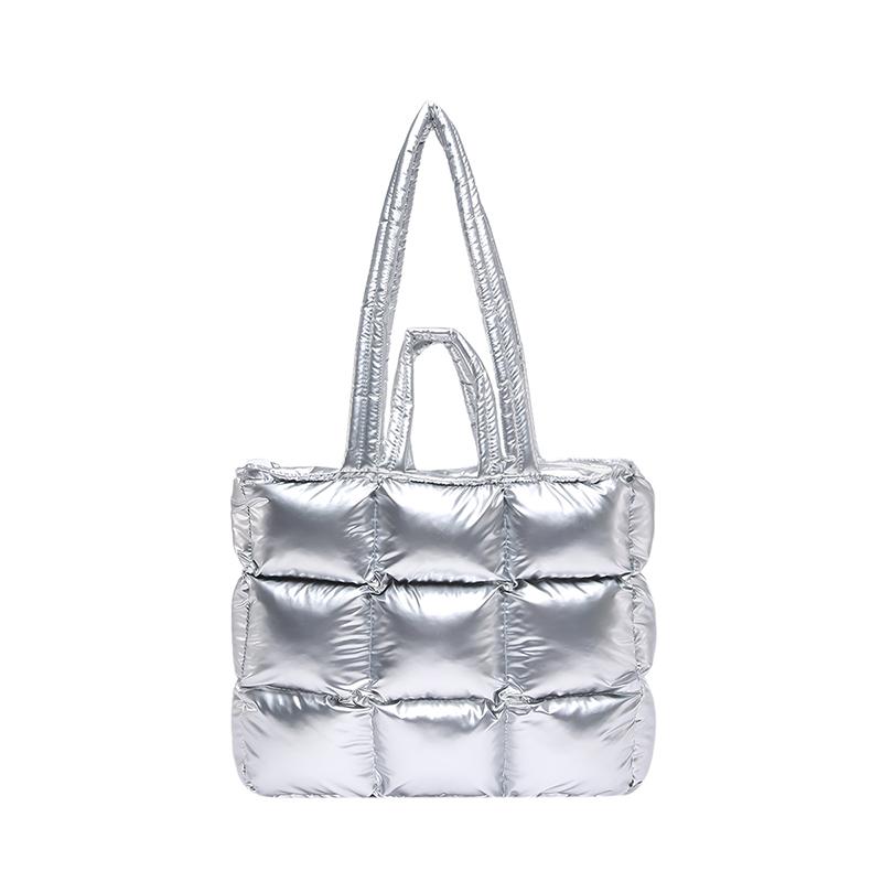 Fashion Lightweight Women Shiny Puffer Tote Bag Female Quilted Padded Soft Shoulder Bag Luxury Puffy Handbags for Winter
Fashion Lightweight Women Shiny Puffer Tote Bag Female Quilted Padded Soft Shoulder Bag Luxury Puffy Handbags for Winter