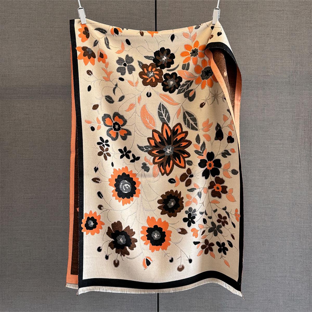 Autumn and winter new flower jacquard warm scarf women s thickened warm imitation cashmere scarf shawl 190*65cm
Autumn and winter new flower jacquard warm scarf women s thickened warm imitation cashmere scarf shawl 190*65cm