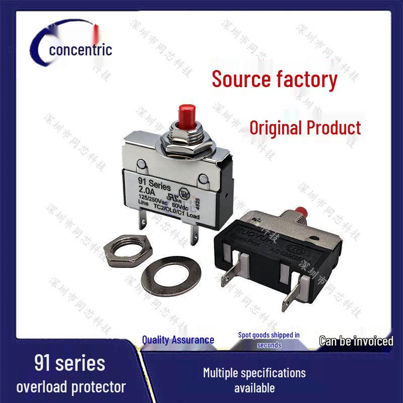 KUOYUH 91 Series Overload Protector, 0.5-3A Current Ratings 2A
KUOYUH 91 Series Overload Protector, 0.5-3A Current Ratings 2A