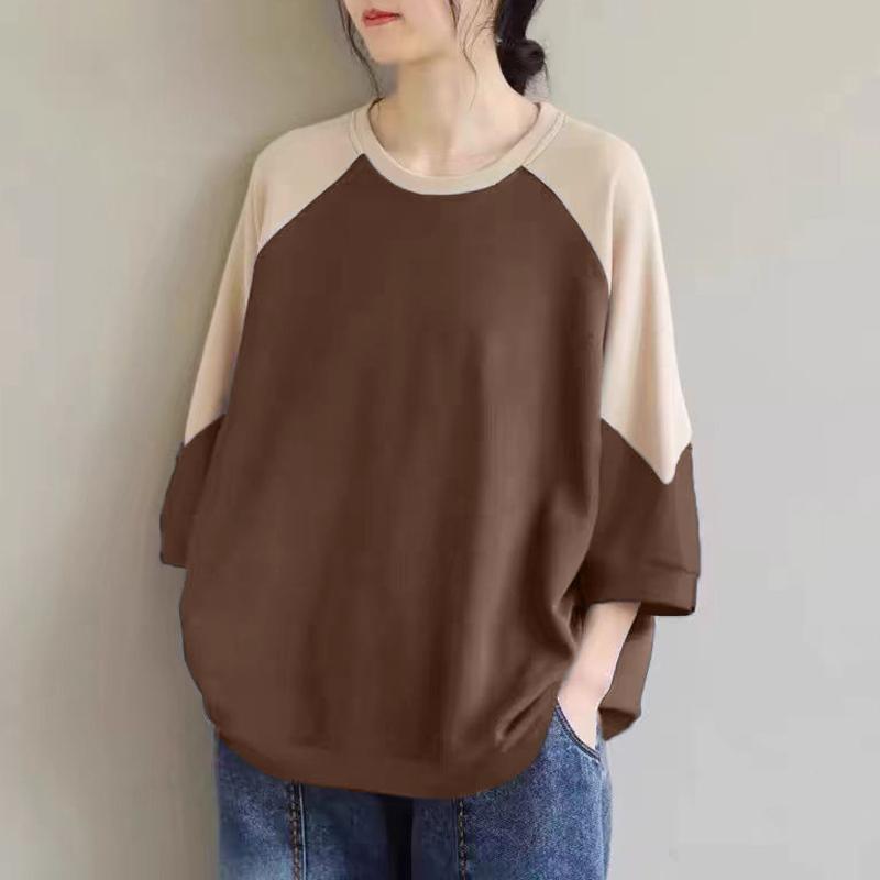 ZANZEA Жіноча осіння футболка з круглим вирізом і рукавом 3/4 коричневий
ZANZEA Жіноча осіння футболка з круглим вирізом і рукавом 3/4 коричневий