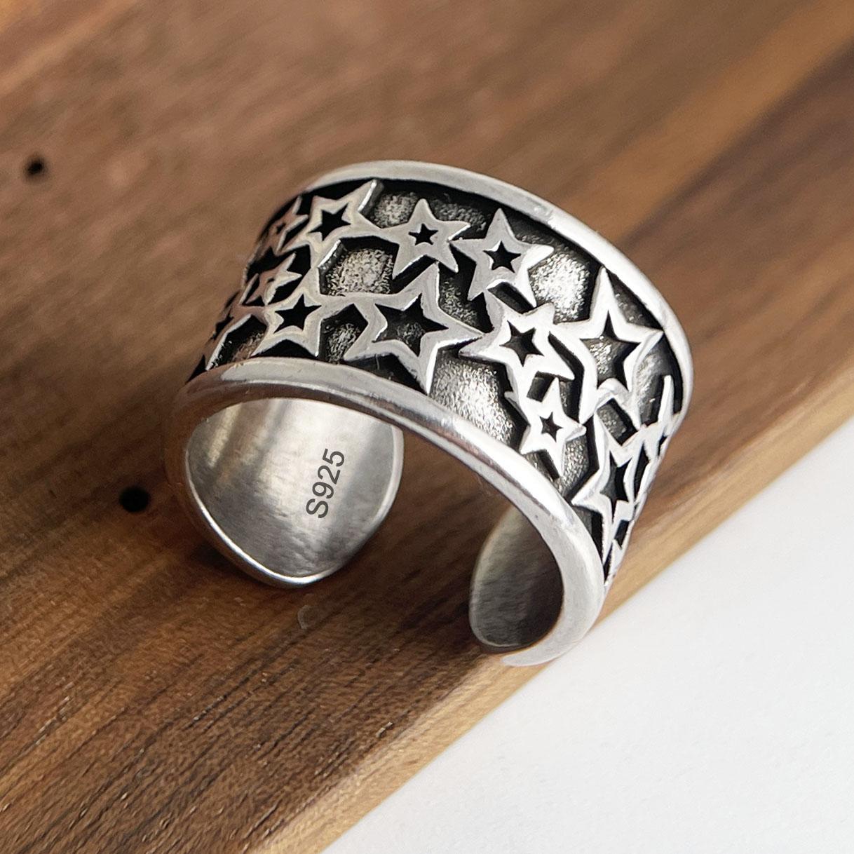 925 Sterling Silver Rings For Women Geometric Fine Jewelry Finger Adjustable Vintage Star Ring For Party Birthday Gift resizable
925 Sterling Silver Rings For Women Geometric Fine Jewelry Finger Adjustable Vintage Star Ring For Party Birthday Gift resizable