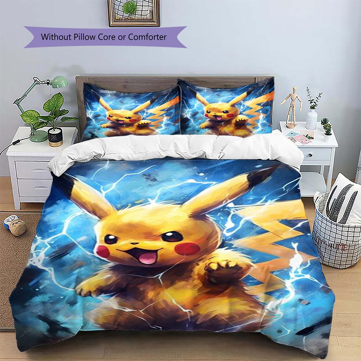 Pikachu Patterned Pillowcase & Duvet Cover Set Bedroom Bedding Thoughtful Gift for Anime Lovers.-TING 135x200cm
Pikachu Patterned Pillowcase & Duvet Cover Set Bedroom Bedding Thoughtful Gift for Anime Lovers.-TING 135x200cm