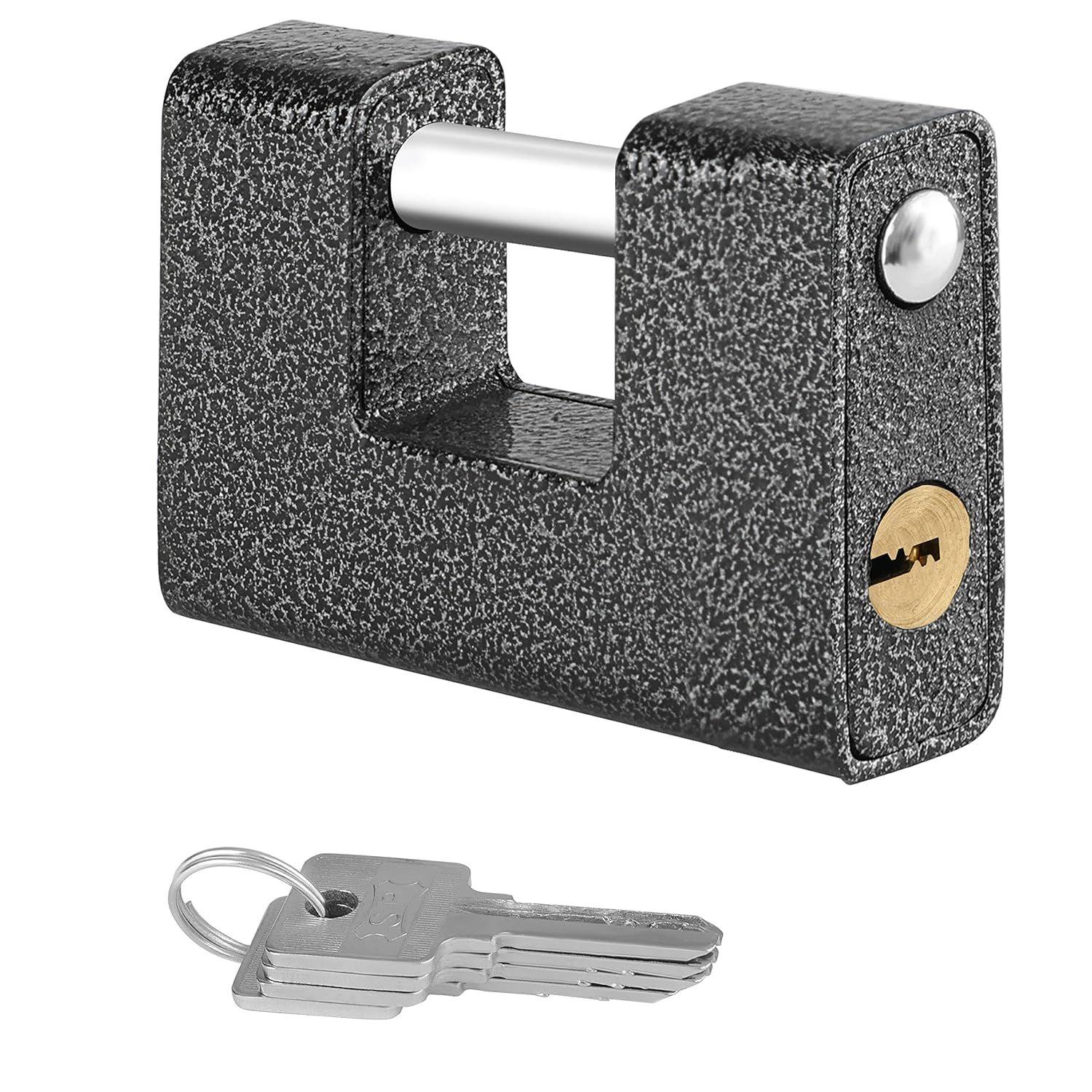 Heavy Duty Padlock with 4 Keys - Hardened Steel Security Padlock with Anti Drill & Pick Cylinder Security Shackle Chain Lock
Heavy Duty Padlock with 4 Keys - Hardened Steel Security Padlock with Anti Drill & Pick Cylinder Security Shackle Chain Lock