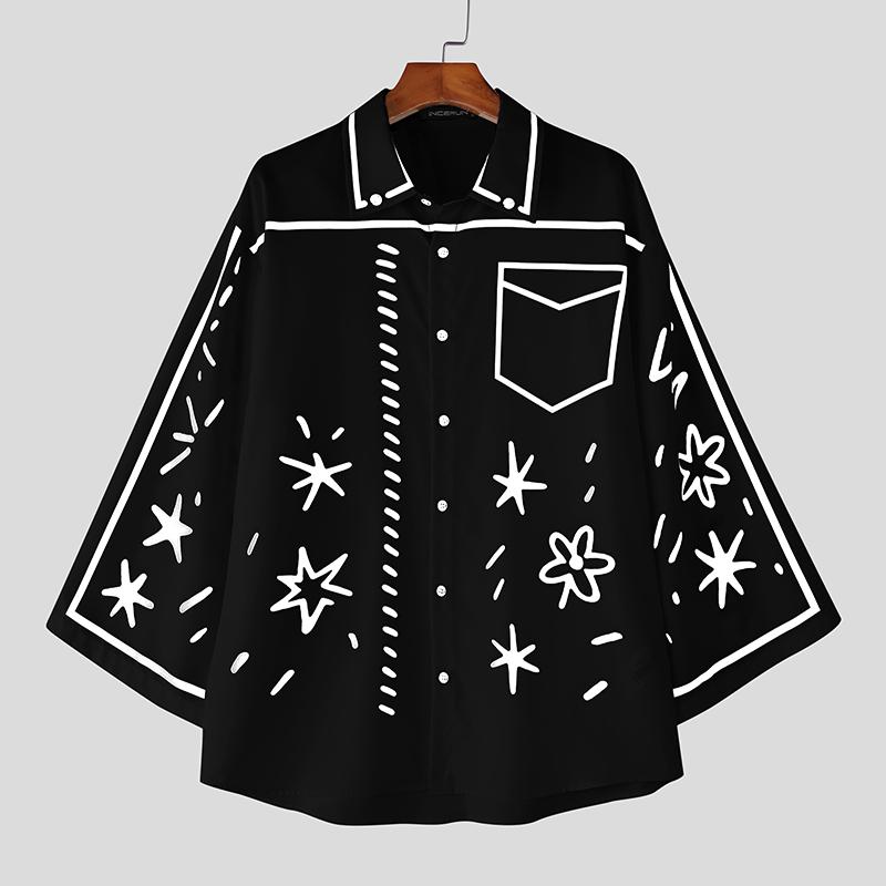INCERUN Oversized Summer Men Lapel Neck 3/4 Sleeve Cartoon Print Casual Loose Shirts
INCERUN Oversized Summer Men Lapel Neck 3/4 Sleeve Cartoon Print Casual Loose Shirts