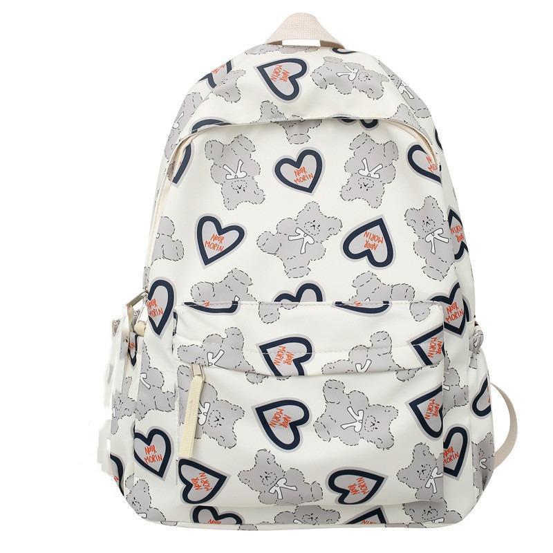 Large Capacity Oxford Fabric Backpack With Stylish Printed Bear Design For Women Street Fashion Style In White Color
Large Capacity Oxford Fabric Backpack With Stylish Printed Bear Design For Women Street Fashion Style In White Color