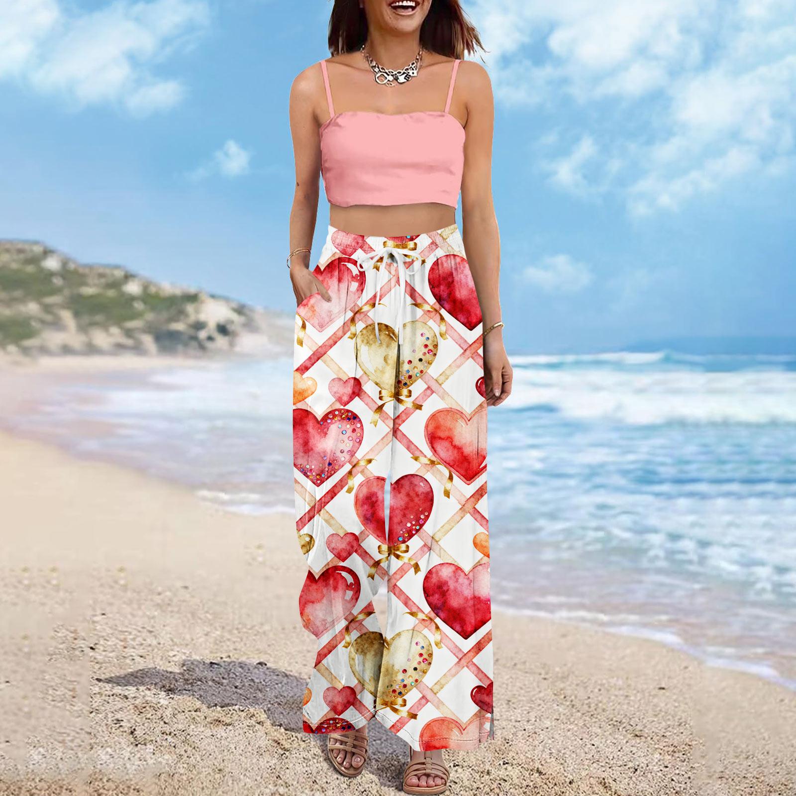 Женские летние брюки-палаццо в стиле бохо с высокой талией, широкие повседневные брюки с принтом и карманами L винный
Женские летние брюки-палаццо в стиле бохо с высокой талией, широкие повседневные брюки с принтом и карманами L винный