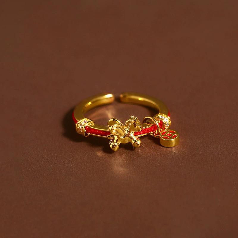 Red Braided Rope Coin Horse Open Ring Women Index Finger Band Niche Design Jewelry Adjustable opening золотий
Red Braided Rope Coin Horse Open Ring Women Index Finger Band Niche Design Jewelry Adjustable opening золотий