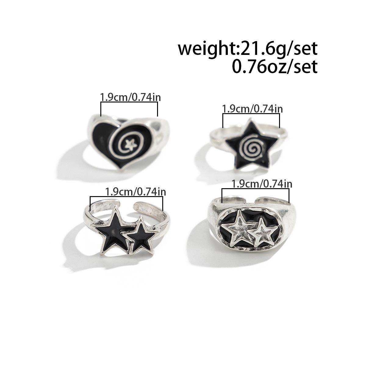 Dark Oil Drip Pentagram Ring Set for Men Hip Hop Niche Heart Ring Men s Jewelry Antique silver-06862
Dark Oil Drip Pentagram Ring Set for Men Hip Hop Niche Heart Ring Men s Jewelry Antique silver-06862