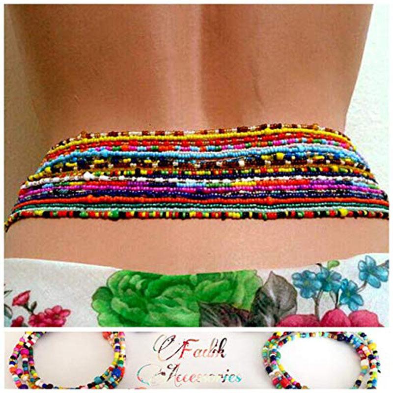 Accessories, personalized fashion multi-layer mixed and matched body chain, sexy handmade beaded contrasting rice bead waist chain
Accessories, personalized fashion multi-layer mixed and matched body chain, sexy handmade beaded contrasting rice bead waist chain