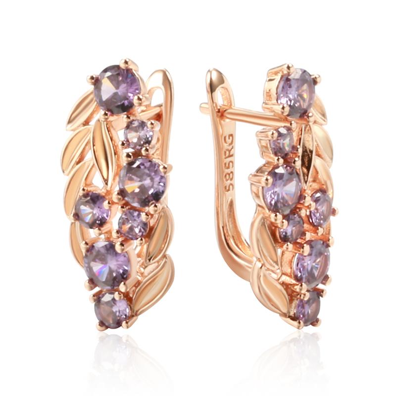 Shiny Purple Natural Zircon Dangle Earrings For Women Rose Gold Color Vintage Ethnic Bride Wedding Jewelry Best Gift
Shiny Purple Natural Zircon Dangle Earrings For Women Rose Gold Color Vintage Ethnic Bride Wedding Jewelry Best Gift