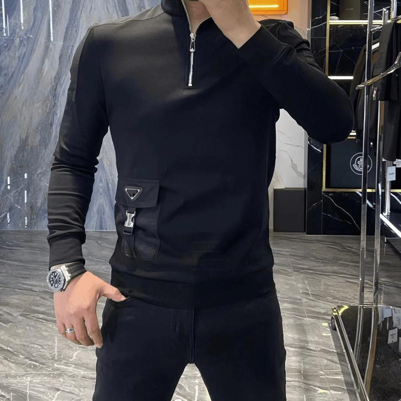 Korean Fashion Men New Polo Shirts Spring Autumn O-Neck Solid Stand Collar Zipper Pockets Trend Casual Long Sleeve T-Shirts Tops M чорний
Korean Fashion Men New Polo Shirts Spring Autumn O-Neck Solid Stand Collar Zipper Pockets Trend Casual Long Sleeve T-Shirts Tops M чорний