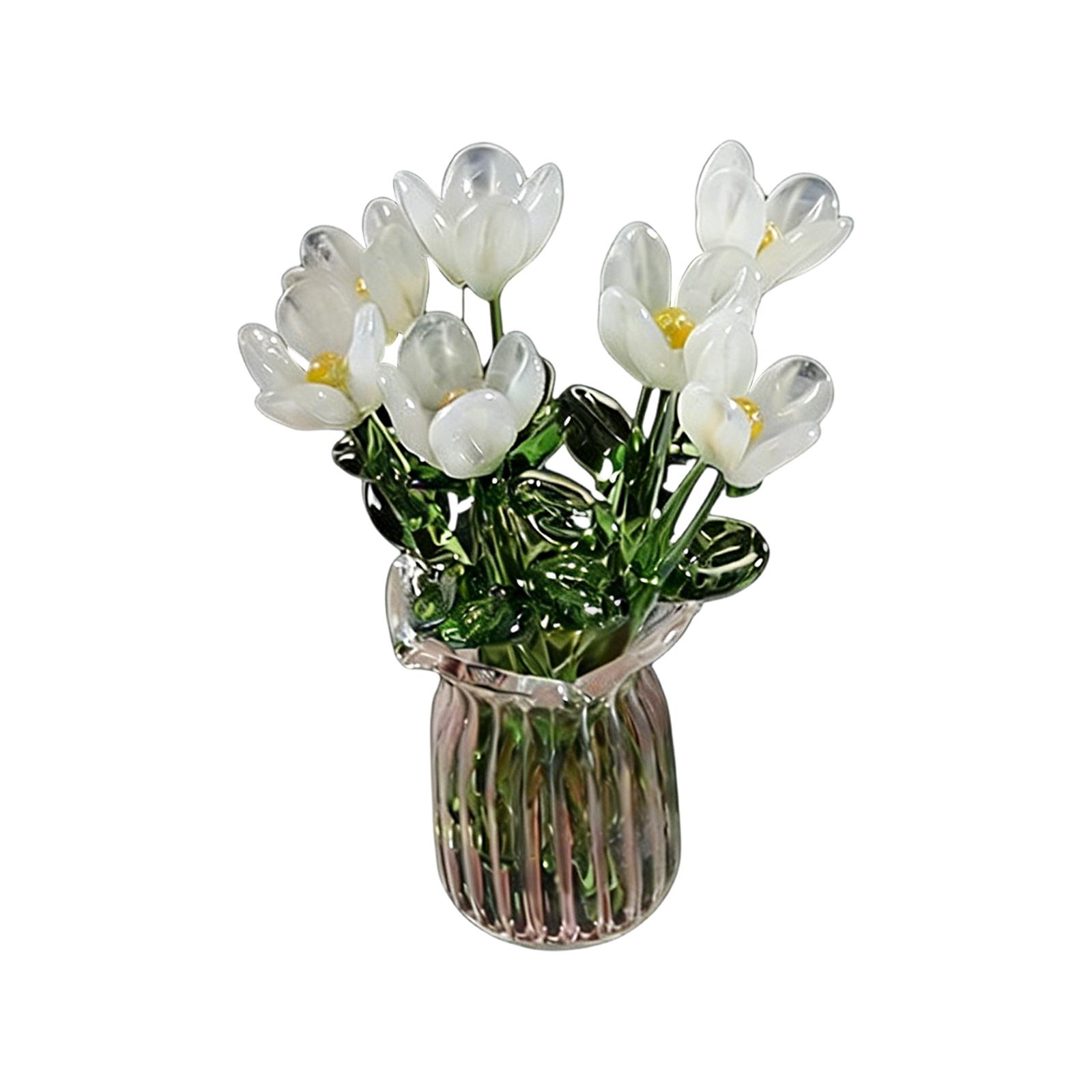 Handcrafted Glass Flower Ornament Decorative Art Sculpture with Vase for Home Office and Tabletop Display One Size
Handcrafted Glass Flower Ornament Decorative Art Sculpture with Vase for Home Office and Tabletop Display One Size