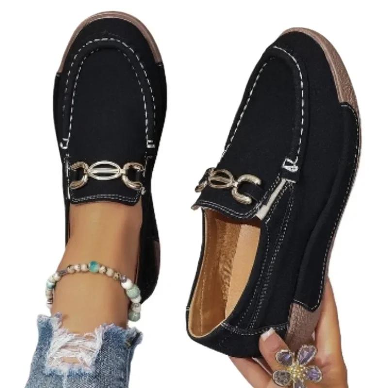 Female Shoes on Sale 2025 Brand Slip on Women s Flats Autumn Round Toe Solid Metal Decoration Low-heeled Rubber Daily Loafers 43
Female Shoes on Sale 2025 Brand Slip on Women s Flats Autumn Round Toe Solid Metal Decoration Low-heeled Rubber Daily Loafers 43
