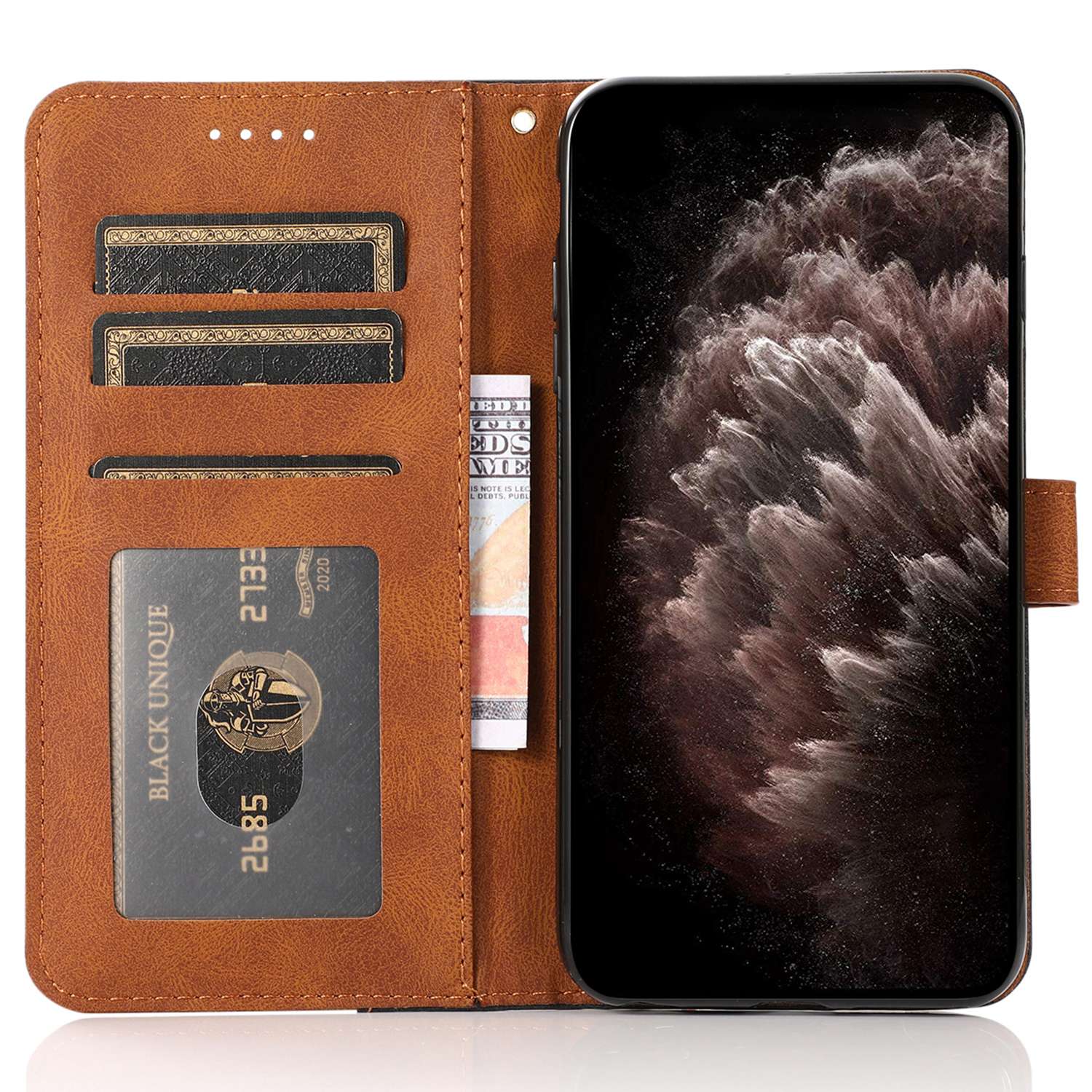 For iPhone 14 Pro 6.1 inch Impact Resistant Dual-color Splicing PU Leather Wallet Stand Case Cover with Wrist Strap Black/Brown
For iPhone 14 Pro 6.1 inch Impact Resistant Dual-color Splicing PU Leather Wallet Stand Case Cover with Wrist Strap Black/Brown