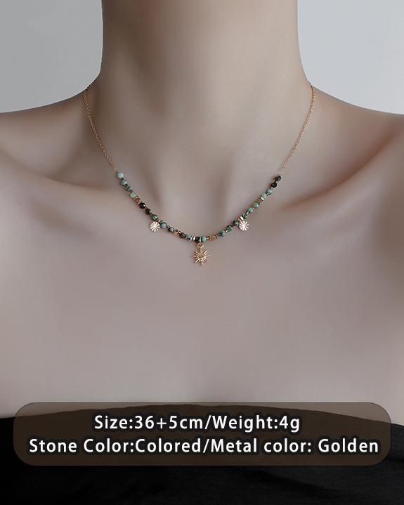 Natural stone Metal Sunflower Pendant Double Layered Necklace 2026 New Trendy Jewelry Sexy Collarbone Chain Accessory For Women
Natural stone Metal Sunflower Pendant Double Layered Necklace 2026 New Trendy Jewelry Sexy Collarbone Chain Accessory For Women