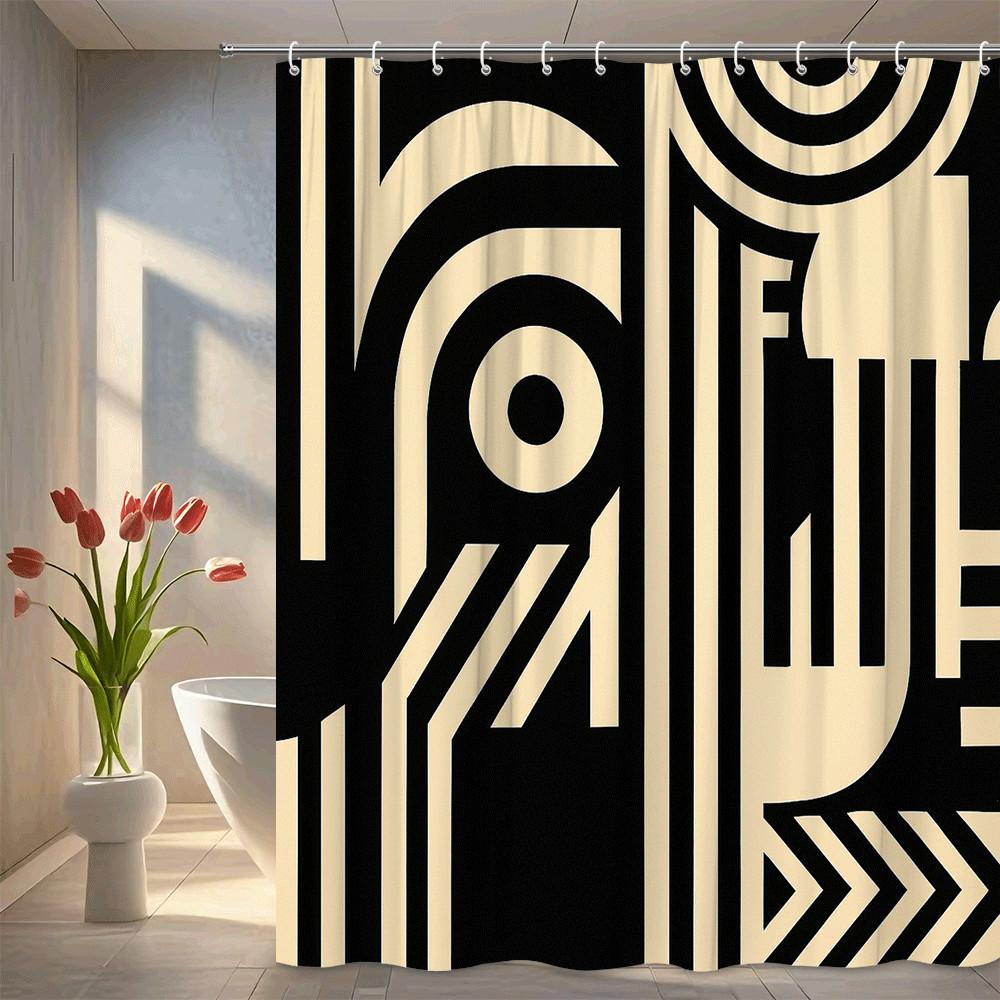 Geometric Art Shower Curtain Black White Abstract Pattern Modern Design Bold Lines Minimalist Bathroom Decor Waterproof W60H190(CM)-1 Pcs
Geometric Art Shower Curtain Black White Abstract Pattern Modern Design Bold Lines Minimalist Bathroom Decor Waterproof W60H190(CM)-1 Pcs