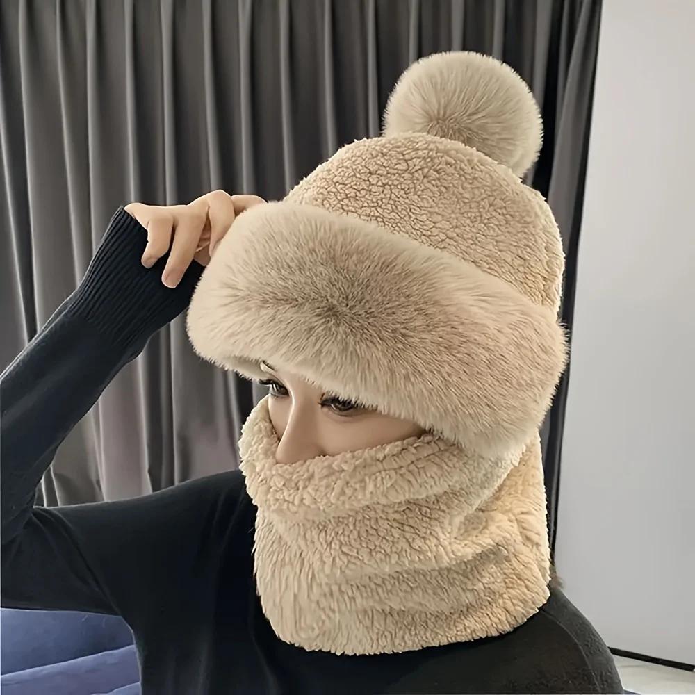 Women Winter Plush Hooded Scarf Set Outdoor Ski Windproof Ear Protection Neck Warmer Thick Hat Women Winter Plush Scarf Set One Size хакі
Women Winter Plush Hooded Scarf Set Outdoor Ski Windproof Ear Protection Neck Warmer Thick Hat Women Winter Plush Scarf Set One Size хакі
