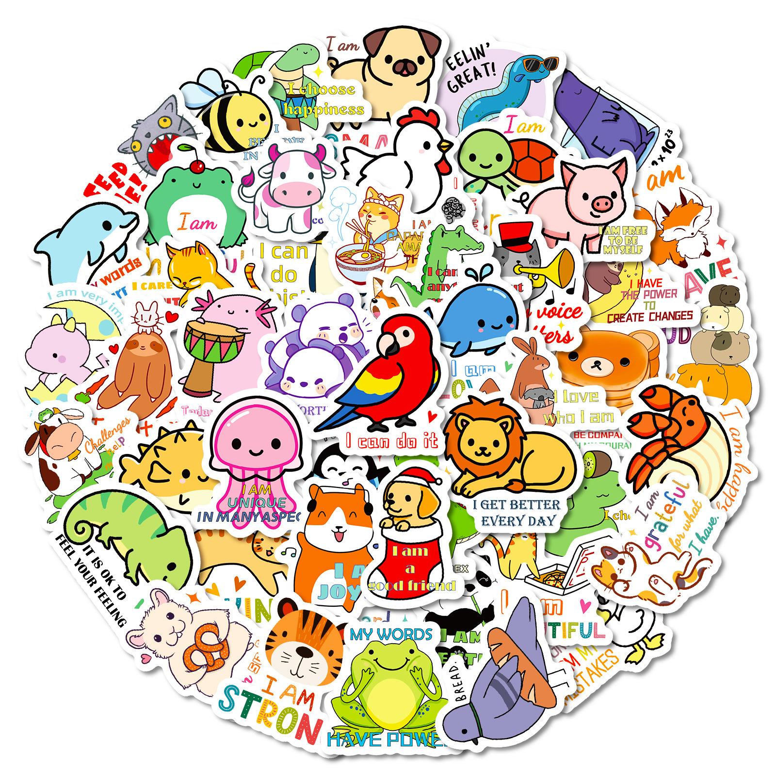 50 Cartoon Small Animals Text-On-Video Panda Turtle Parrot Does Not Repeat Waterproof Stickers
50 Cartoon Small Animals Text-On-Video Panda Turtle Parrot Does Not Repeat Waterproof Stickers