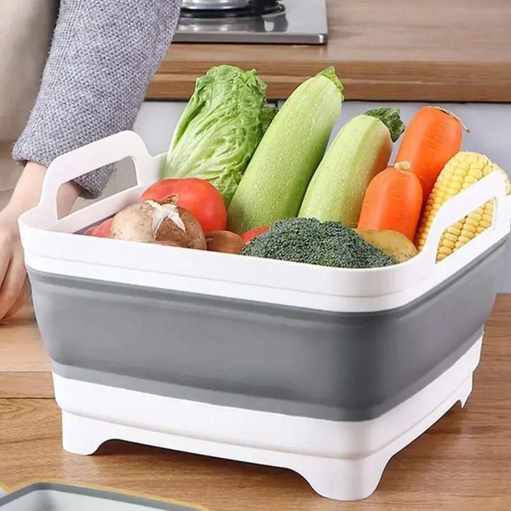 Grey Collapsible Vegetable Wash Basin Multifunctional Laundry Basin Folding Drain Basket Travel сірий
Grey Collapsible Vegetable Wash Basin Multifunctional Laundry Basin Folding Drain Basket Travel сірий