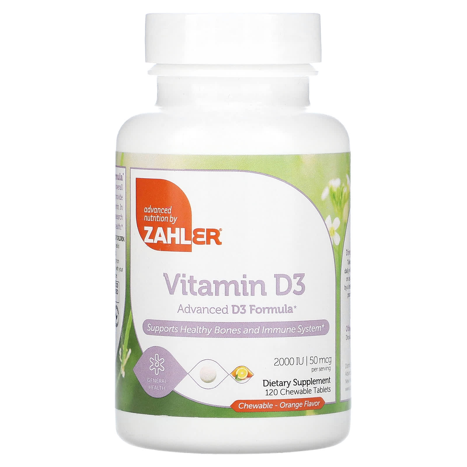 Zahler, Vitamin D3, Orange Flavor, 2000 IU, 120 Chewable Tablets
Zahler, Vitamin D3, Orange Flavor, 2000 IU, 120 Chewable Tablets