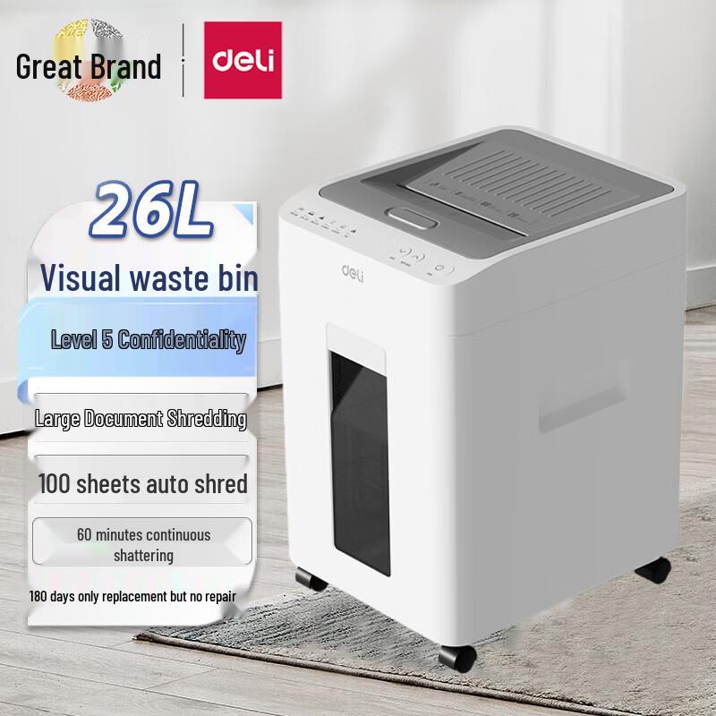 Deli G4 Automatic Paper Shredder, P-5 Security, 26L CN plug (adapter included)
Deli G4 Automatic Paper Shredder, P-5 Security, 26L CN plug (adapter included)