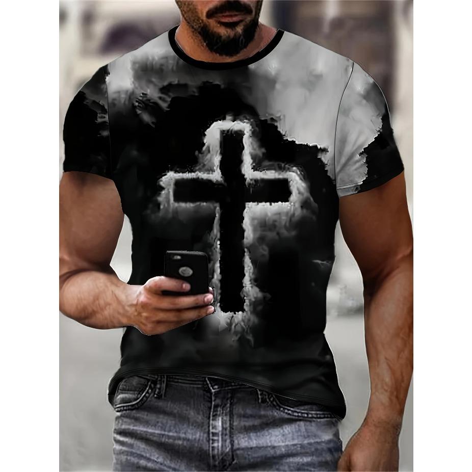 Men s Summer Fashion 3D Cross Print T-Shirt Casual Crew Neck Short Sleeve Top with Stretch for Summer Outdoor Activities XS сірий
Men s Summer Fashion 3D Cross Print T-Shirt Casual Crew Neck Short Sleeve Top with Stretch for Summer Outdoor Activities XS сірий