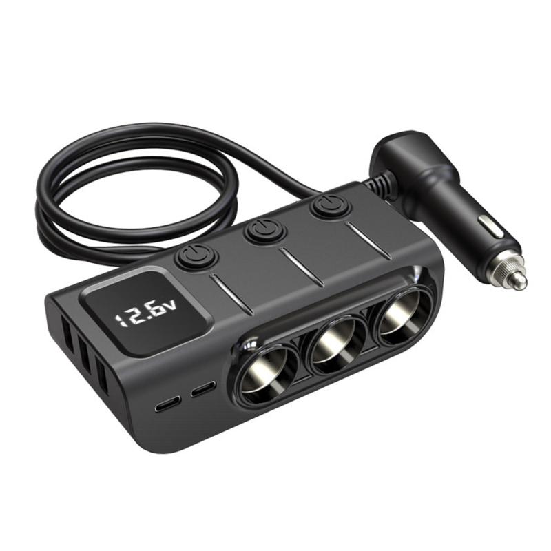 GC01 Автомобильный прикуриватель 120 Вт USB PD Адаптер быстрой зарядки 3 гнезда Разветвитель прикуривателя с
GC01 Автомобильный прикуриватель 120 Вт USB PD Адаптер быстрой зарядки 3 гнезда Разветвитель прикуривателя с