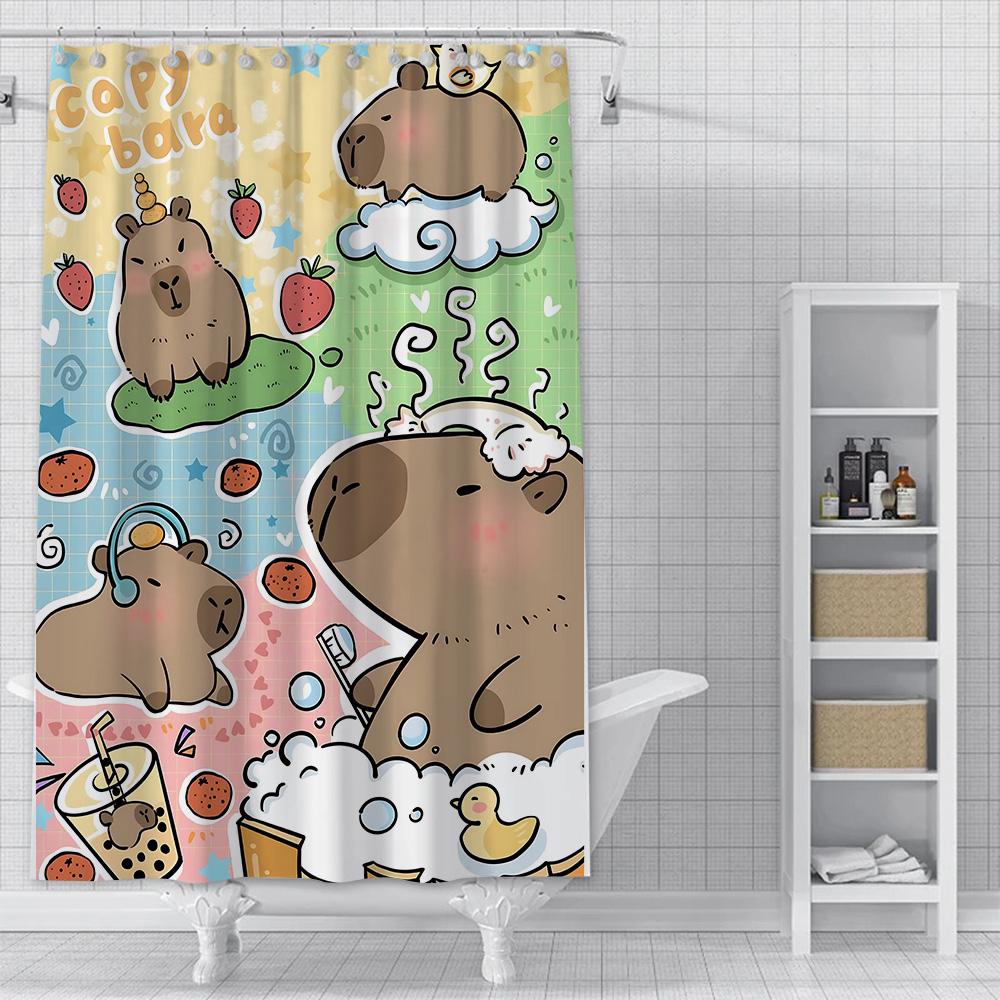 Shower Curtain Waterproof Polyester Fabric Paint Colorful Bath Curtains Kawaii Capybaras Home Bathroom Decor With Hook YL90x180cm
Shower Curtain Waterproof Polyester Fabric Paint Colorful Bath Curtains Kawaii Capybaras Home Bathroom Decor With Hook YL90x180cm