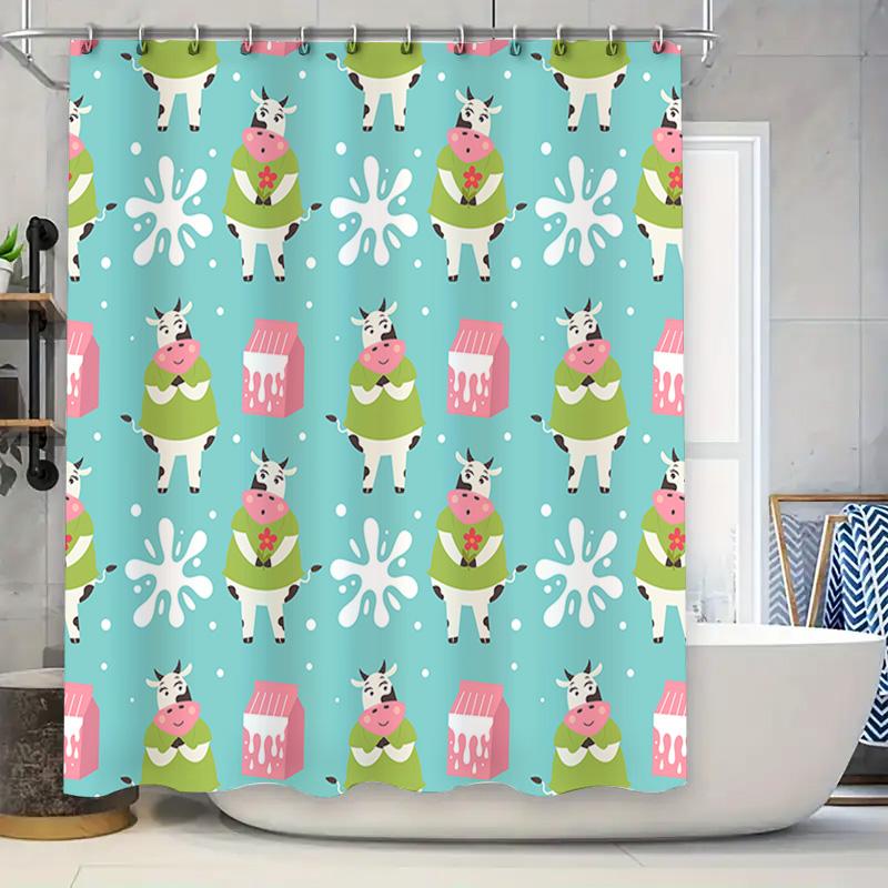 Cow Pattern Shower Curtain with 12 Hooks for Bathroom Decoration Green Cow Printed Polyester Fabric Waterproof Bath Decorations 90x180cm
Cow Pattern Shower Curtain with 12 Hooks for Bathroom Decoration Green Cow Printed Polyester Fabric Waterproof Bath Decorations 90x180cm